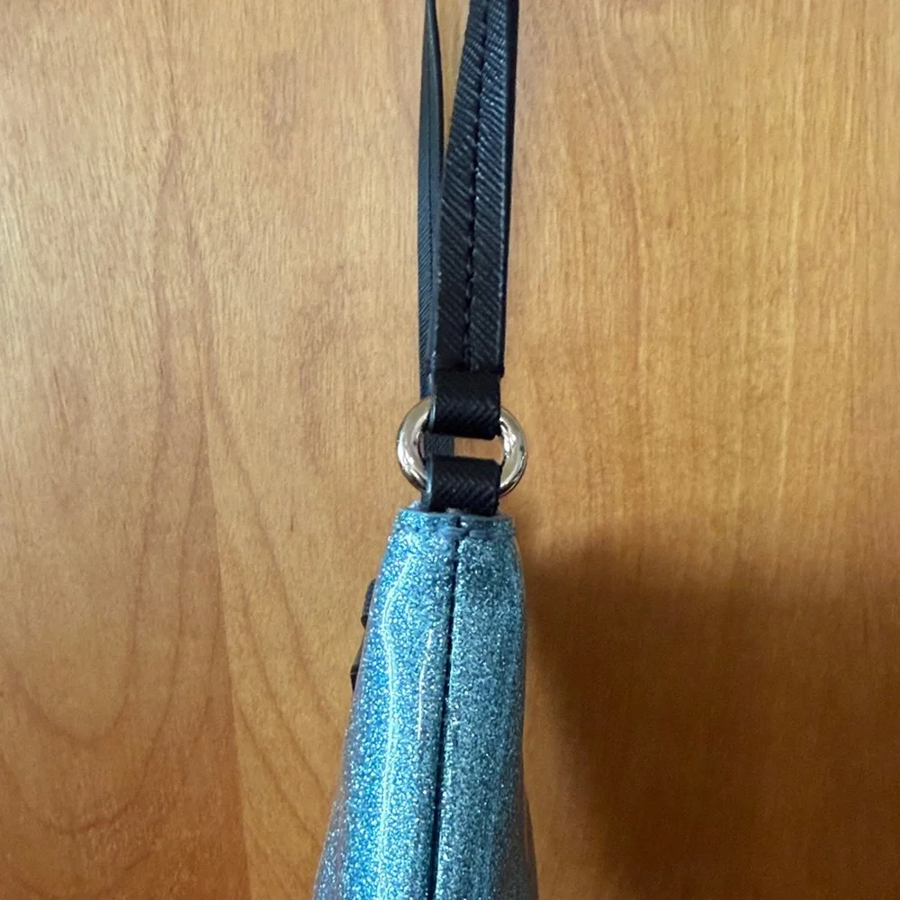 kate spade blue glitter crossbody with black bow - Picture 5 of 8